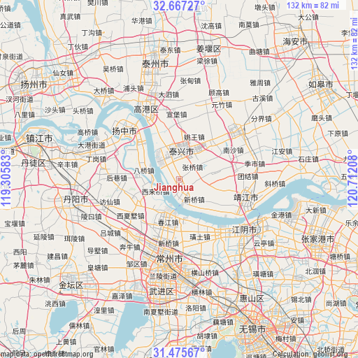 Jianghua on map