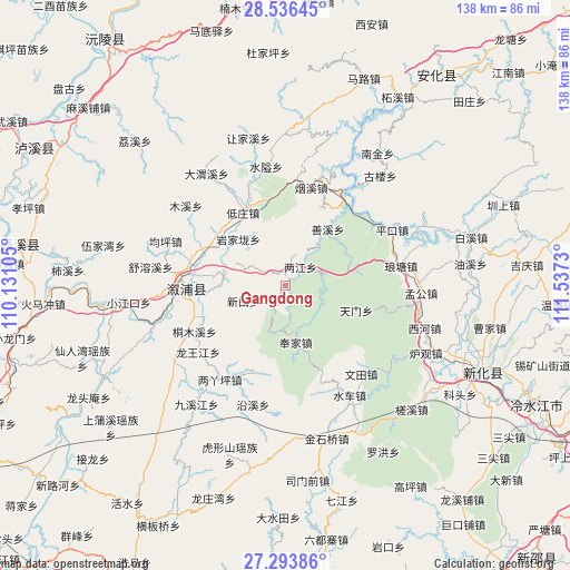 Gangdong on map