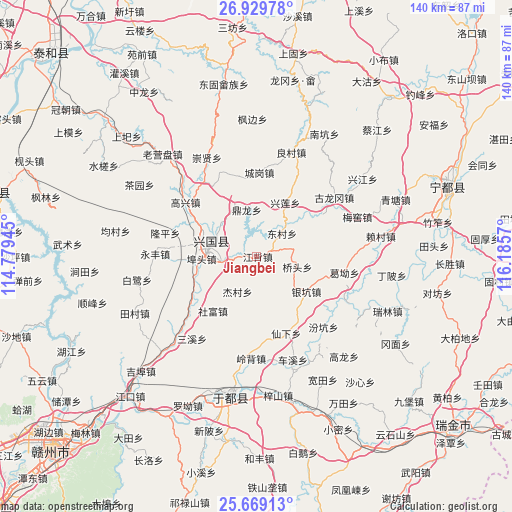 Jiangbei on map