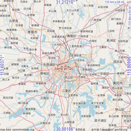 Jiang’an Qu on map