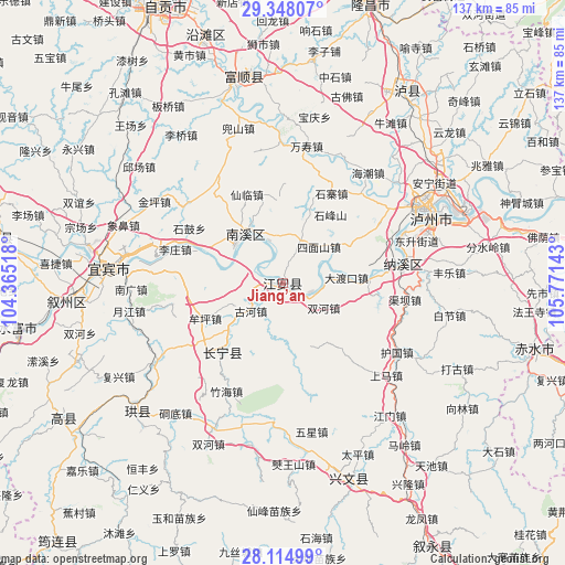 Jiang’an on map