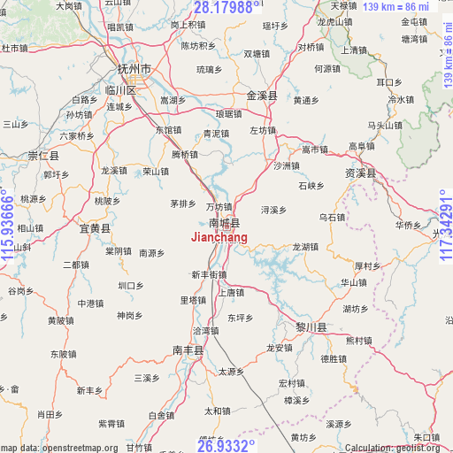 Jianchang on map