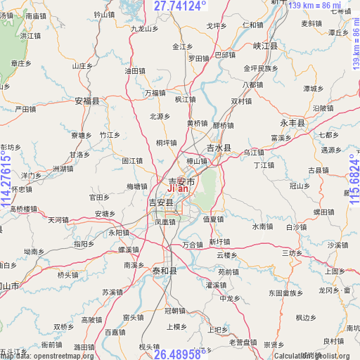 Ji’an on map