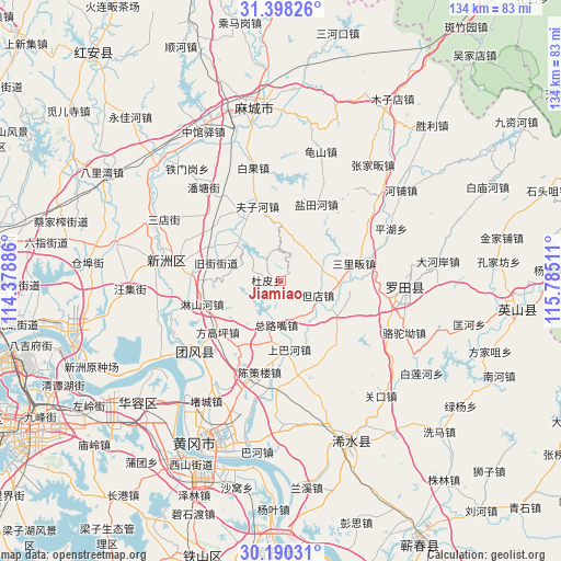 Jiamiao on map