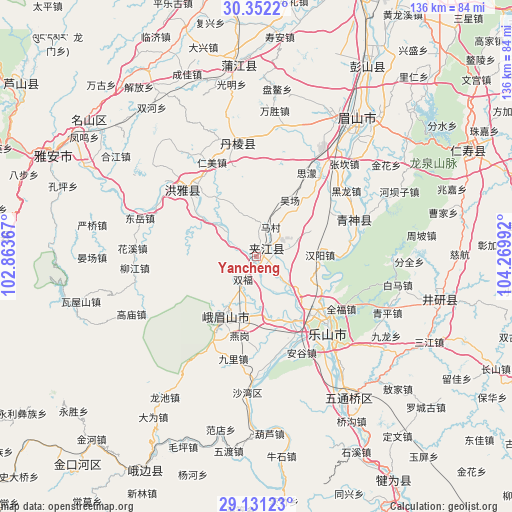 Yancheng on map