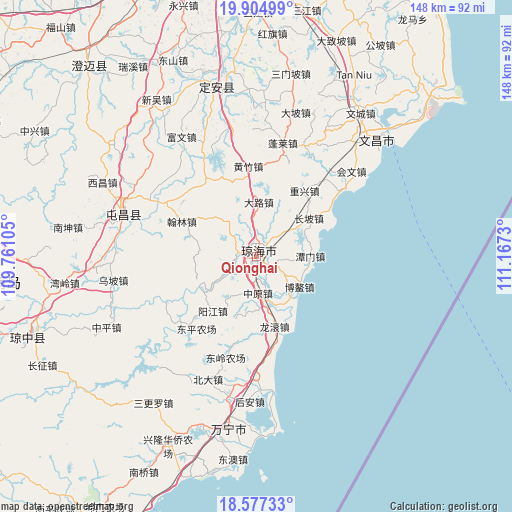 Qionghai on map