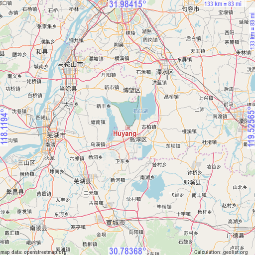 Huyang on map