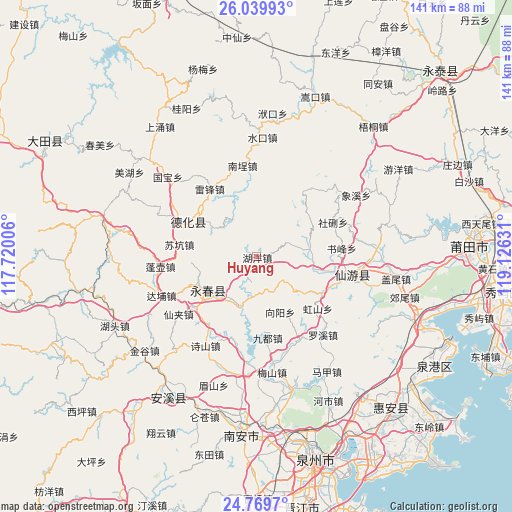 Huyang on map