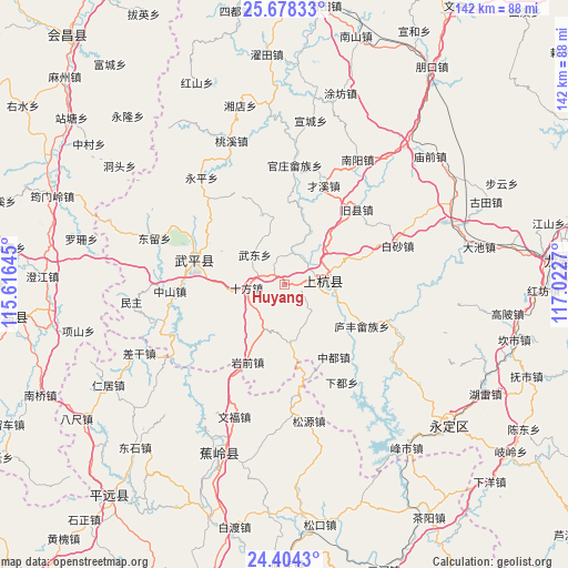 Huyang on map