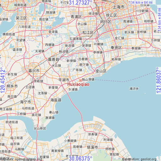 Huxiaoqiao on map
