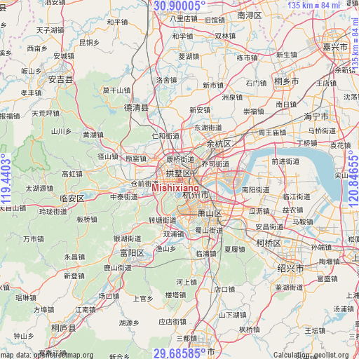 Mishixiang on map