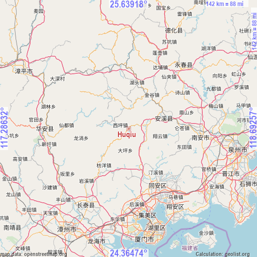Huqiu on map