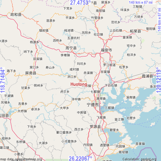 Huotong on map