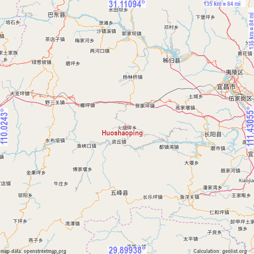 Huoshaoping on map