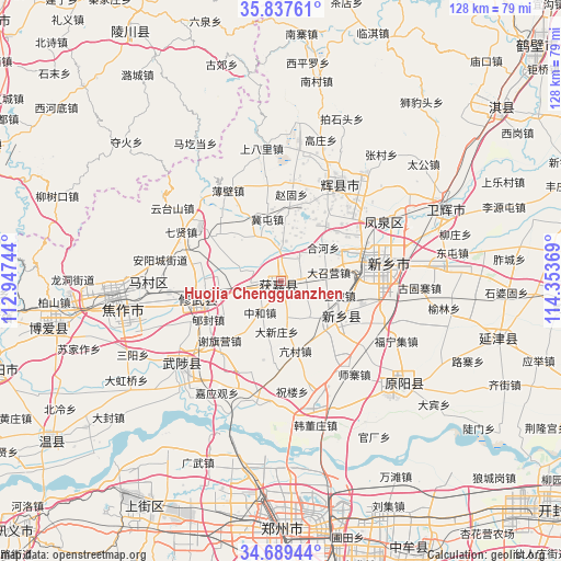 Huojia Chengguanzhen on map