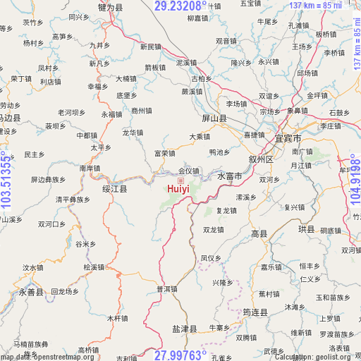 Huiyi on map