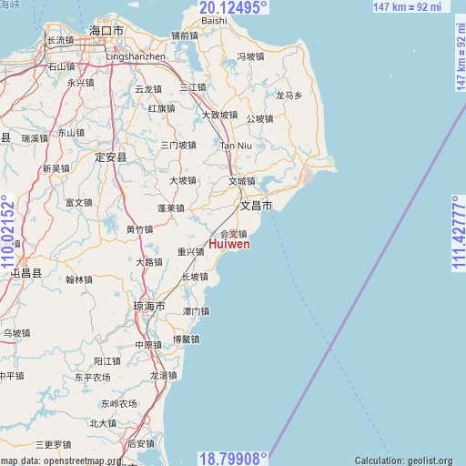 Huiwen on map