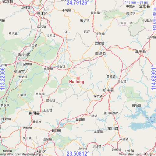 Huilong on map