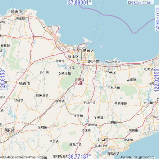 Huili on map