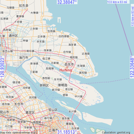 Huifeng on map