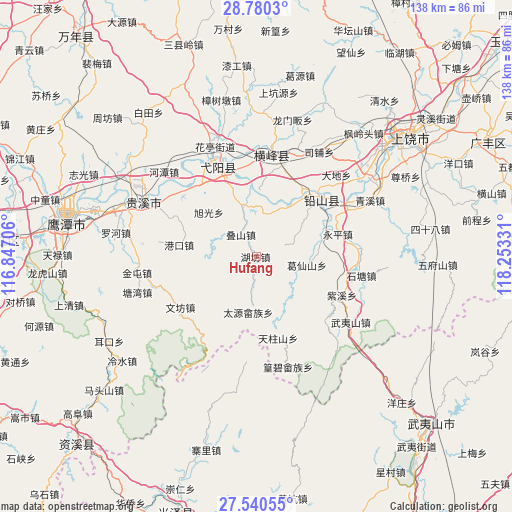 Hufang on map