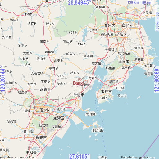 Danxi on map