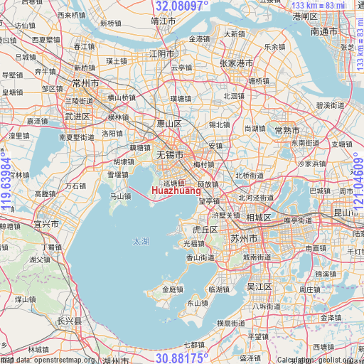 Huazhuang on map