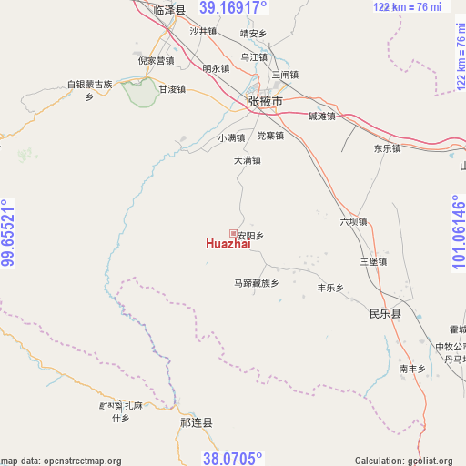 Huazhai on map