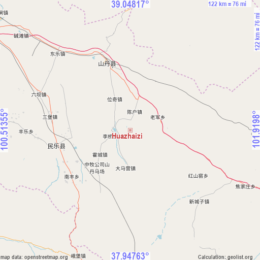 Huazhaizi on map