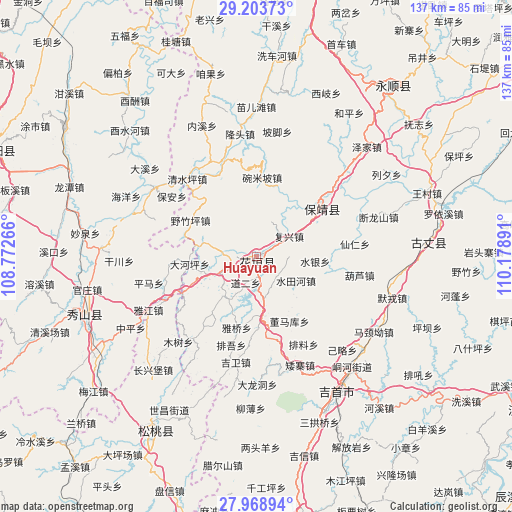 Huayuan on map