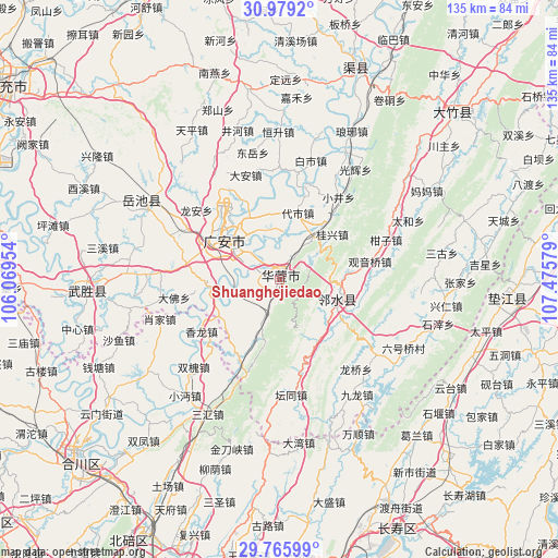 Shuanghejiedao on map