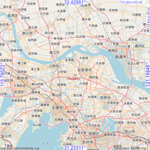 Huashi on map