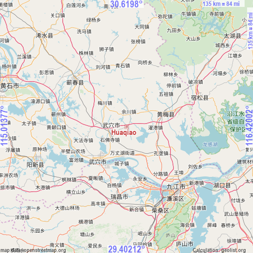 Huaqiao on map