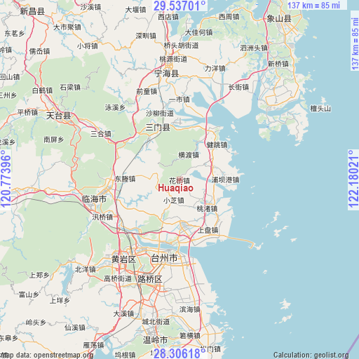 Huaqiao on map