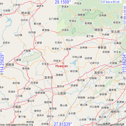 Huaqiao on map