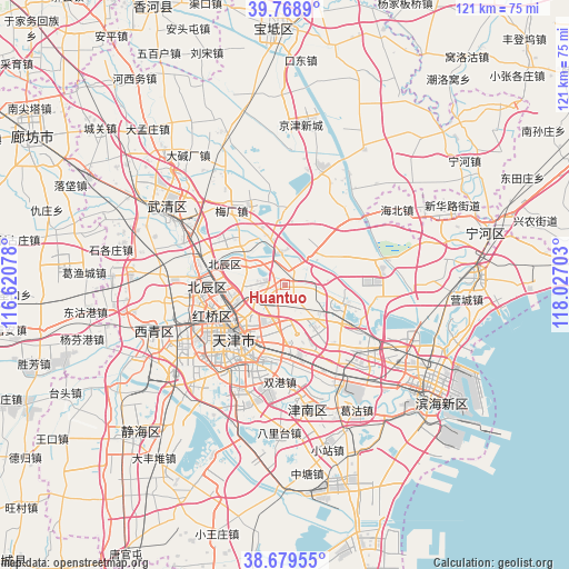 Huantuo on map