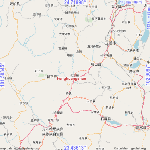 Fenghuangshan on map