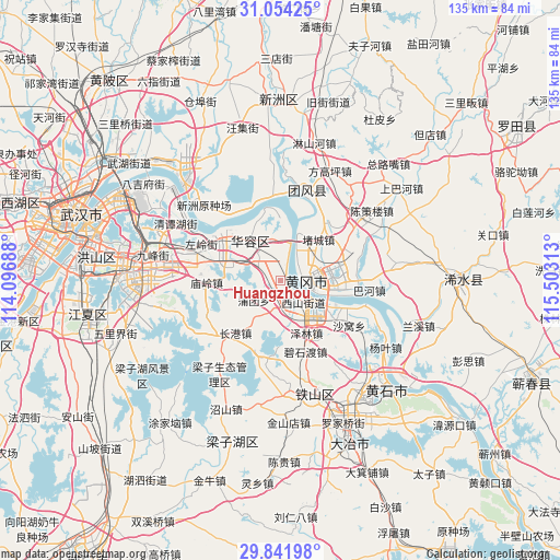 Huangzhou on map