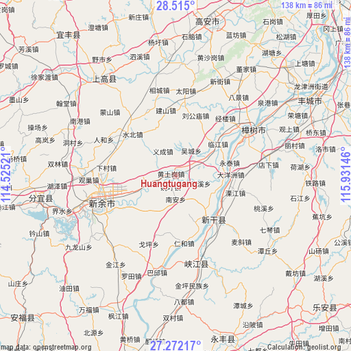 Huangtugang on map