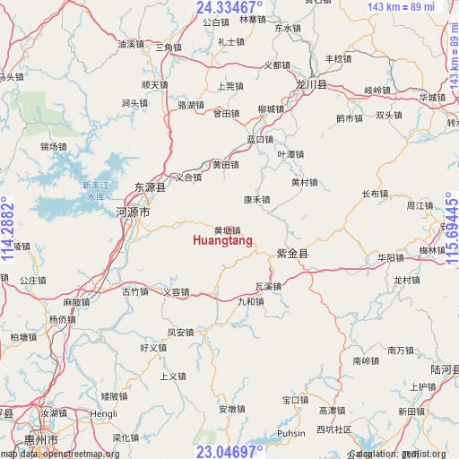 Huangtang on map