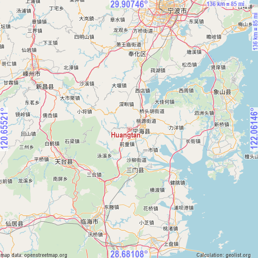 Huangtan on map