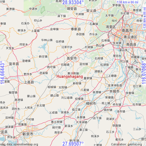 Huangshagang on map