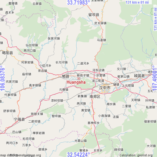 Huangsha on map
