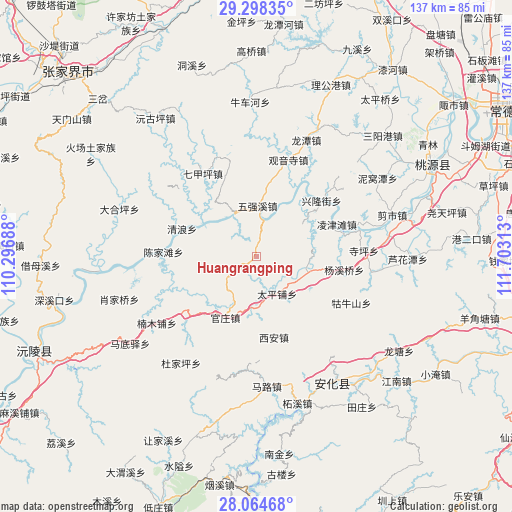 Huangrangping on map