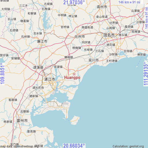 Huangpo on map