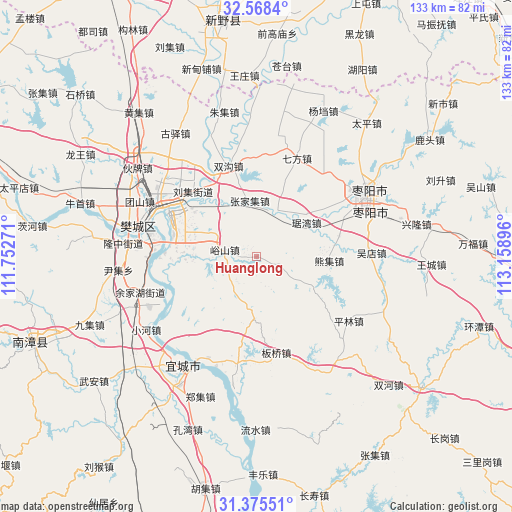 Huanglong on map