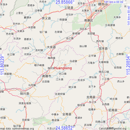 Huangkeng on map