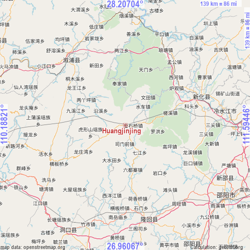 Huangjinjing on map