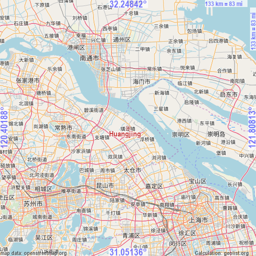 Huangjing on map