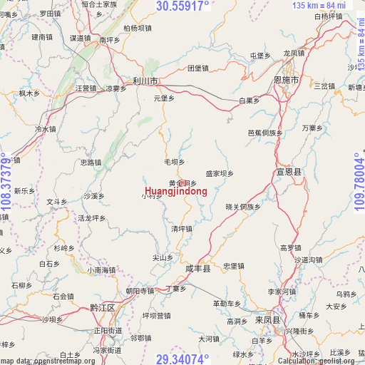 Huangjindong on map